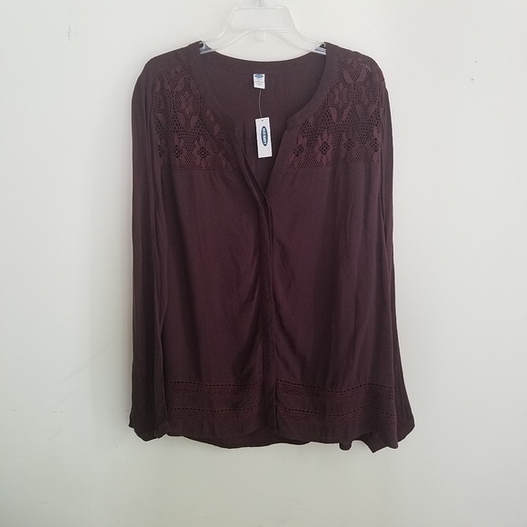 Old Navy Eggplant Blouse - Picture 2 of 3